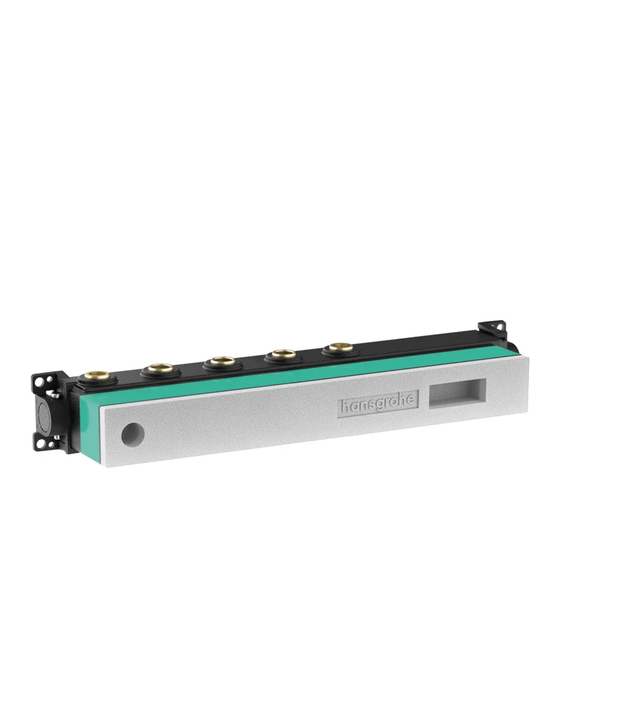 Hansgrohe RainSelect Grundkörper für 3 Verbraucher – schallentkoppelt, horizontal montierbar, DN15/DN20, Rp ¾, Einbautiefe 92–120 mm
