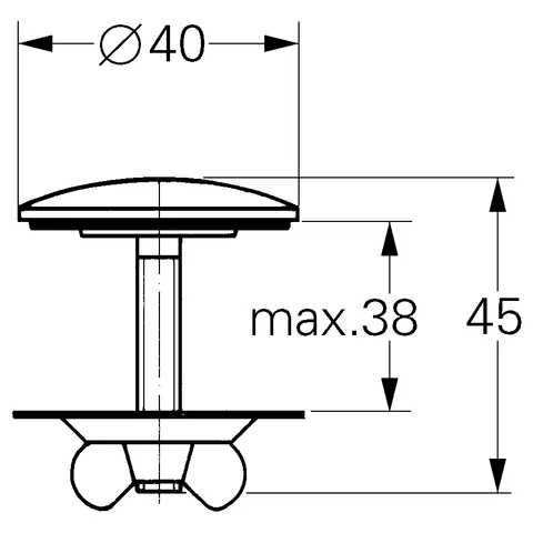 Blindstopfen 28706, Ø 40mm x 45mm, weiß