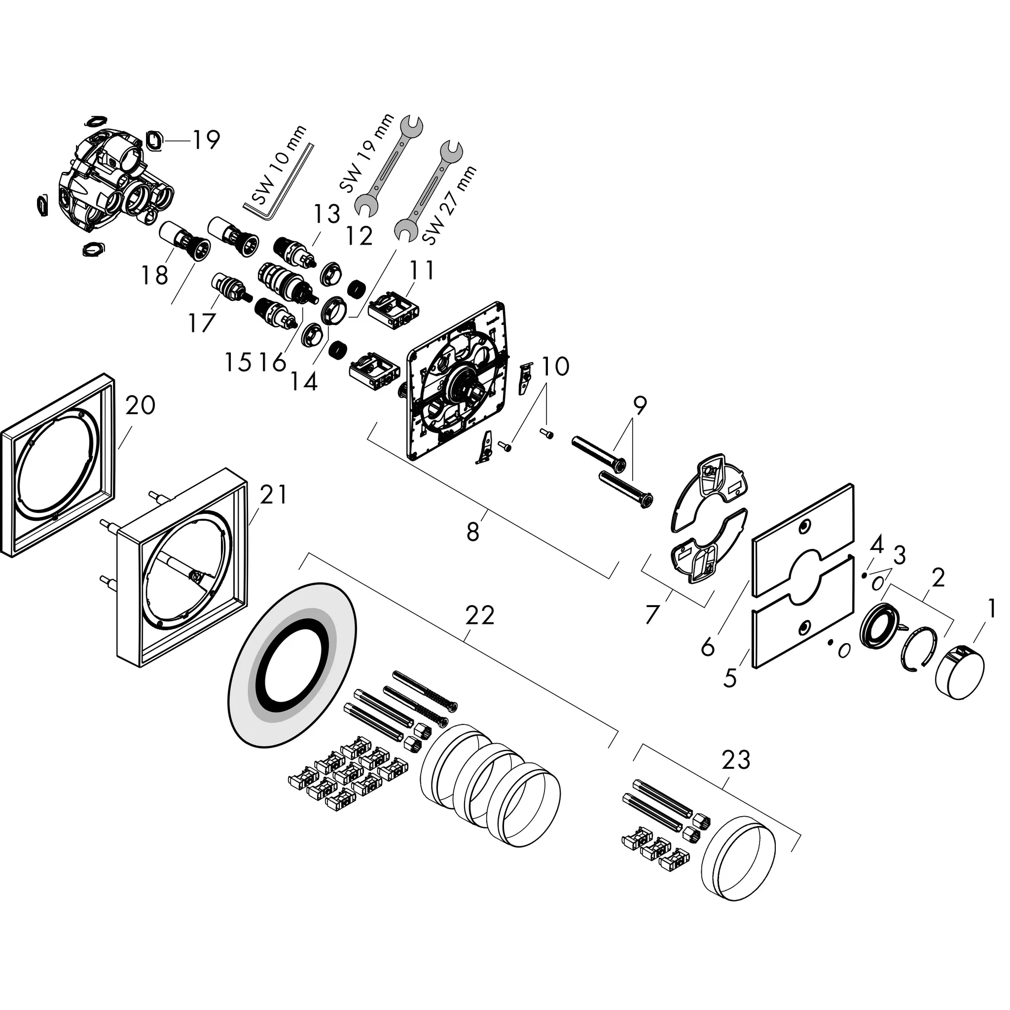 ShowerSelect Comfort E Thermostat Unterputz für 2 Verbraucher Chrom ShowerSelect Comfort E Thermostat Unterputz für 2 Verbraucher Chrom