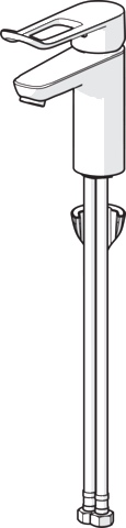 HA Einhebelmischer Waschtischbatterie HANSACARE 4602 Bügelhebel Bedienungshebel lang Ausladung 114 mm Chrom