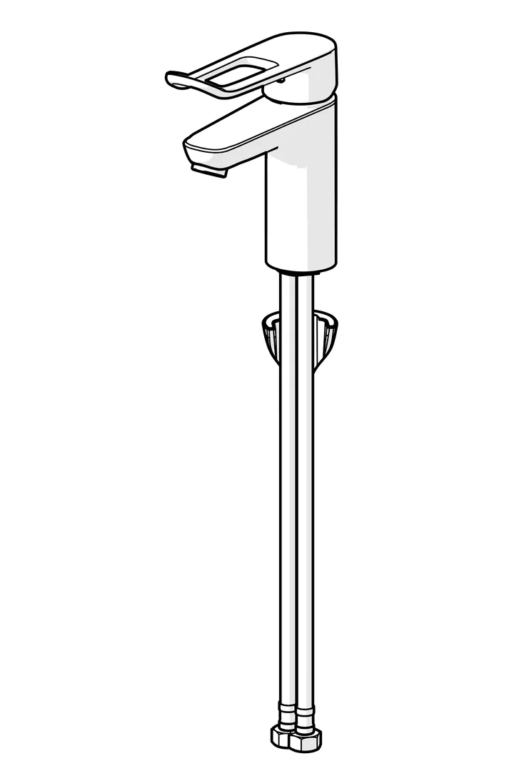 HansaCARE Waschtischarmatur Einhebelmischer HansaCARE 4602 Bügelhebel lang Ausladung 114 mm Chrom