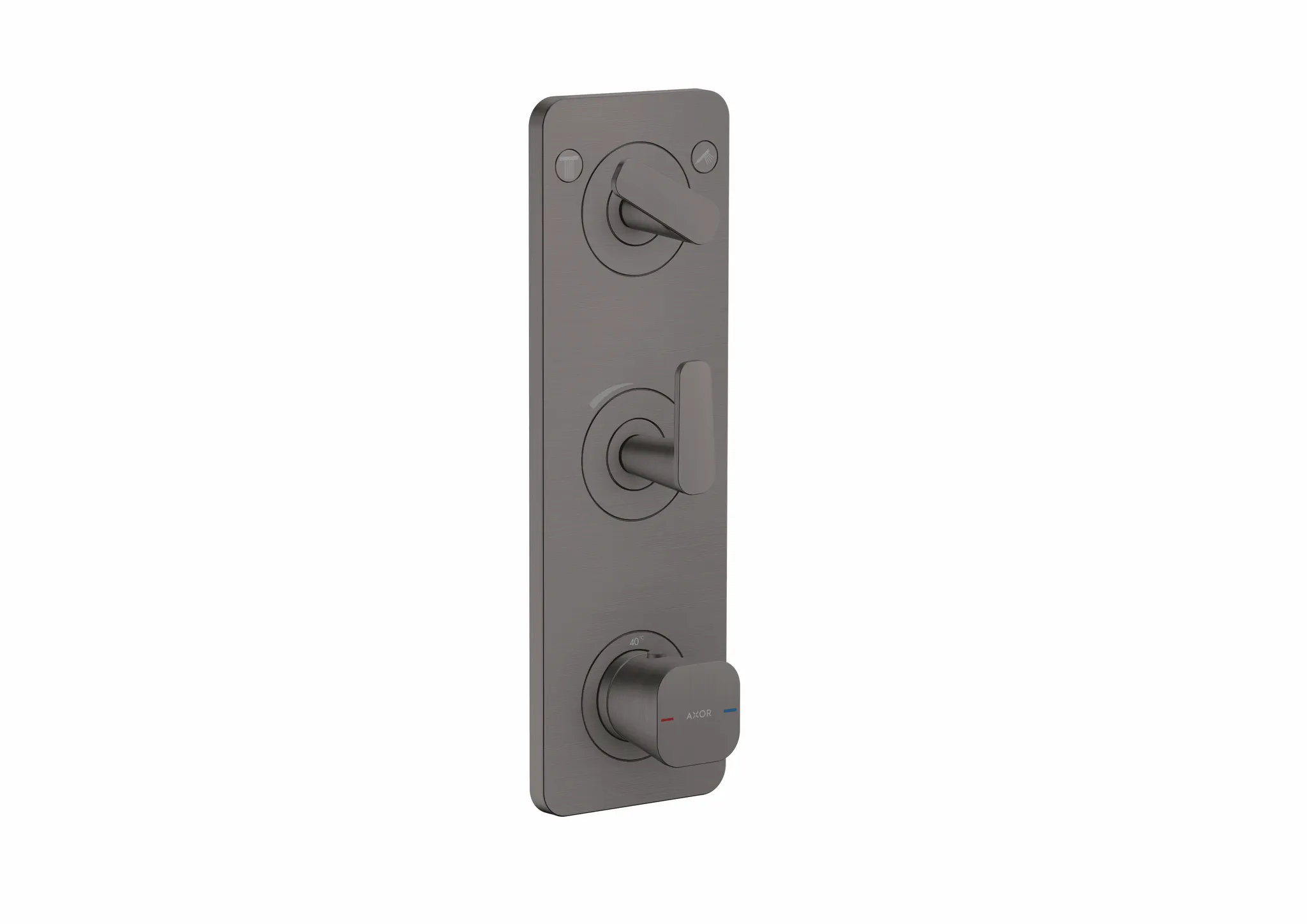 Hansgrohe AXOR Citterio C Thermostatmodul 380/120 UP FS Brushed Black Chrome, 2 Verbraucher, DN20, max. Durchfluss 30 l/min bei 3 bar Hansgrohe AXOR Citterio C Thermostatmodul 380/120 UP FS Brushed Black Chrome, 2 Verbraucher, DN20, max. Durchfluss 30 l/min bei 3 bar
