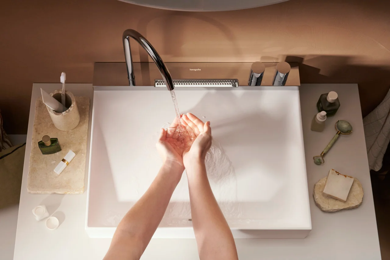 Hansgrohe Avalegra AquaUnit 58 cm, Chrom, matt, Aufsatz und wandhängend, 580x475x100 mm, Schwenkauslauf, Laminarstrahl & Rain, QuickClean+, Thermostatkartusche Hansgrohe Avalegra AquaUnit 58 cm, Chrom, matt, Aufsatz und wandhängend, 580x475x100 mm, Schwenkauslauf, Laminarstrahl & Rain, QuickClean+, Thermostatkartusche
