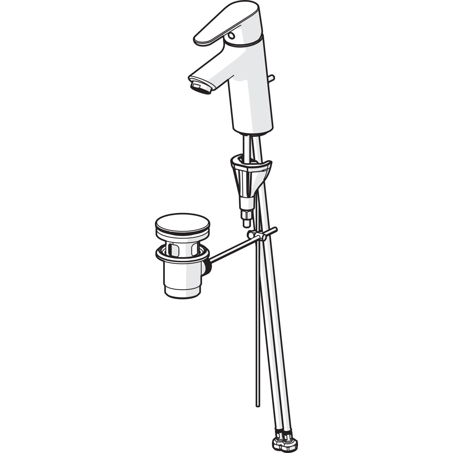 Einhand-Waschtischarmatur mit Zugstange „Vantis“ Ausladung 109 mm in Chrom Einhand-Waschtischarmatur mit Zugstange „Vantis“ Ausladung 109 mm in Chrom