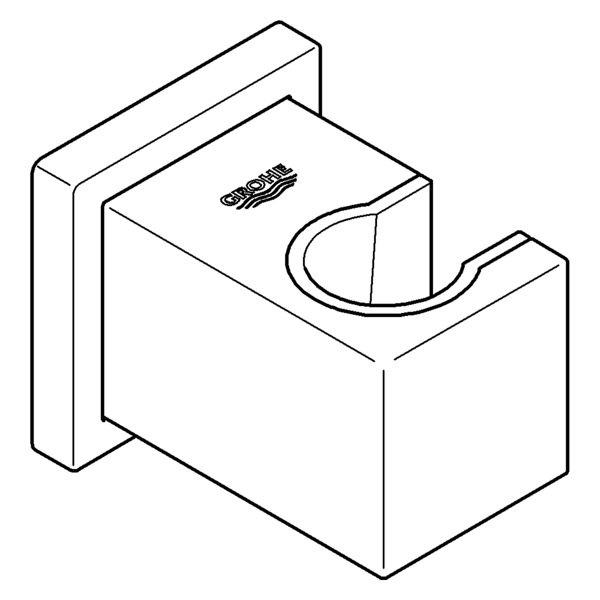 Handbrausehalter Euphoria Cube 27693, nicht verstellbar, chrom