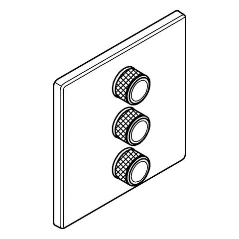 Grohe Grohtherm SmartControl 3-fach Unterputzventil, Fertigmontageset für Rapido SmartBox, Wandrosette eckig supersteel Grohe Grohtherm SmartControl 3-fach Unterputzventil, Fertigmontageset für Rapido SmartBox, Wandrosette eckig supersteel