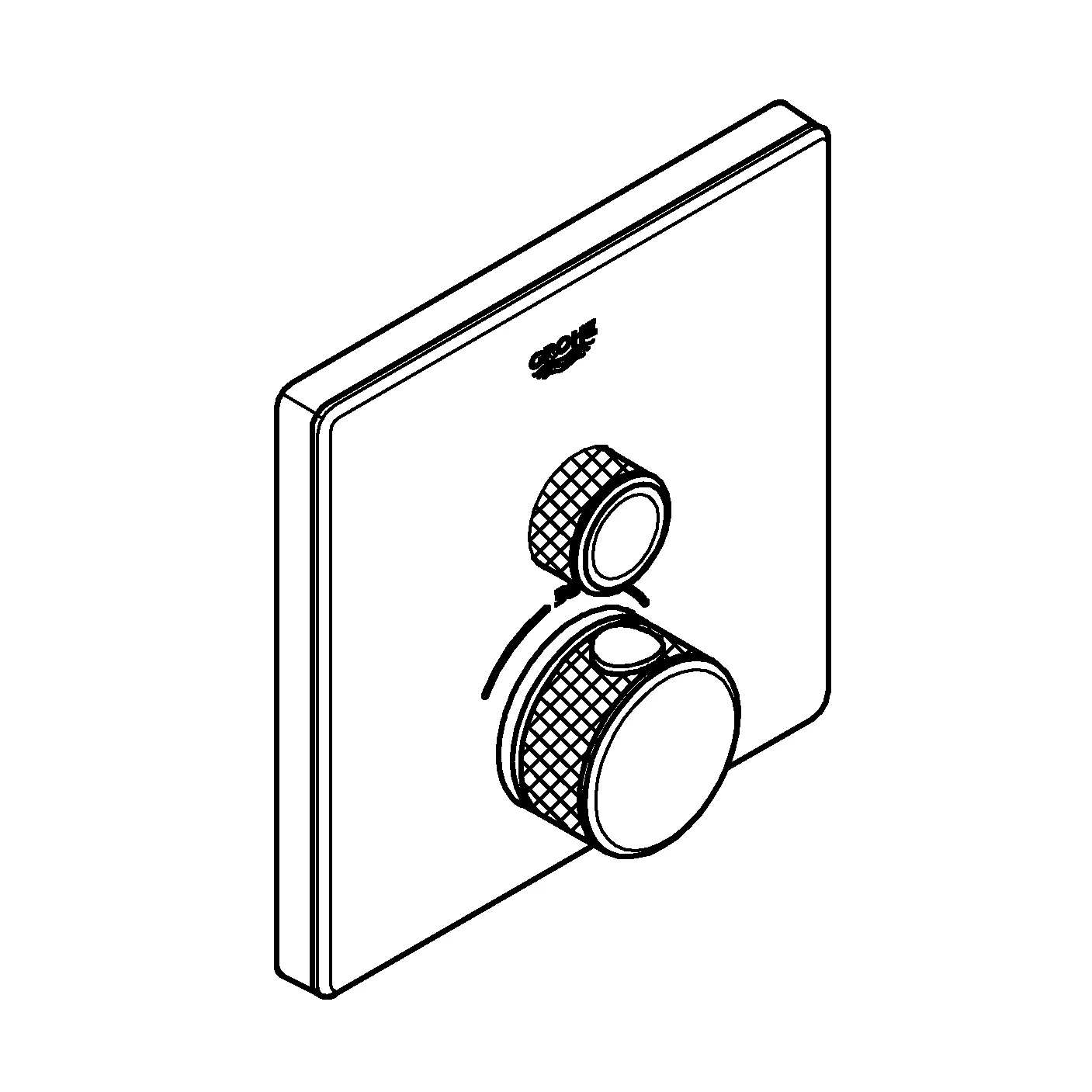 Thermostat Grohtherm SmartControl 29153, mit einem Absperrventil, Fertigmontageset für Rapido SmartBox, Wandrosette eckig, moon white