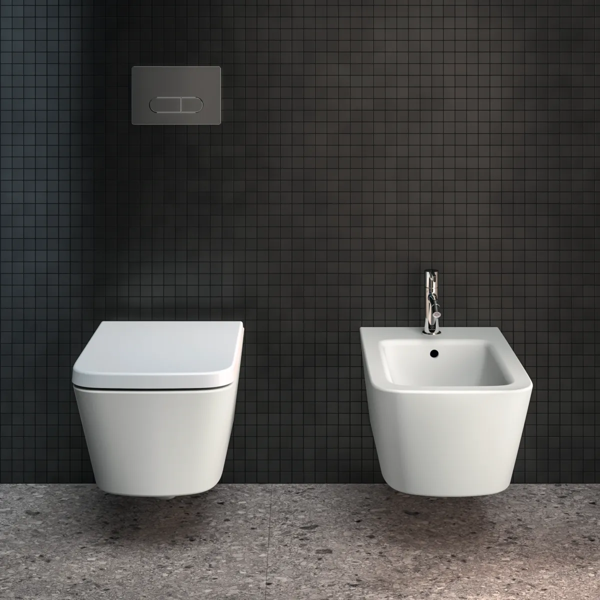 Ideal Standard Bidet „BlendCube“, Befestigung verdeckt 36 × 54 × 25 cm in Seidenweiß