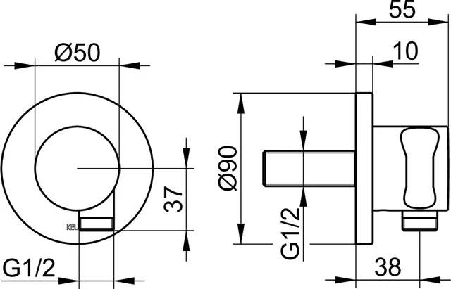 IXMO 59592010001 Schlauchanschluß DN15 mit Brausehalter rund verchromt IXMO 59592010001 Schlauchanschluß DN15 mit Brausehalter rund verchromt