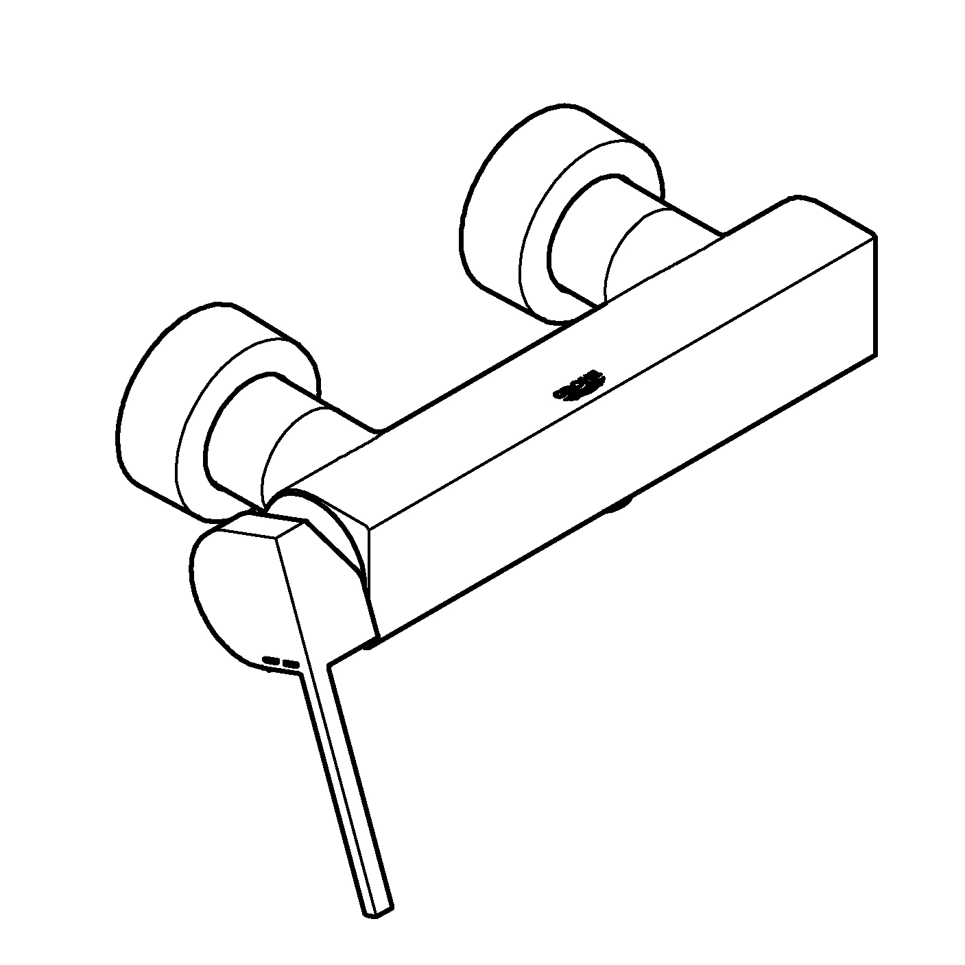 Einhand-Brausebatterie Plus 33577_3, Wandmontage, chrom