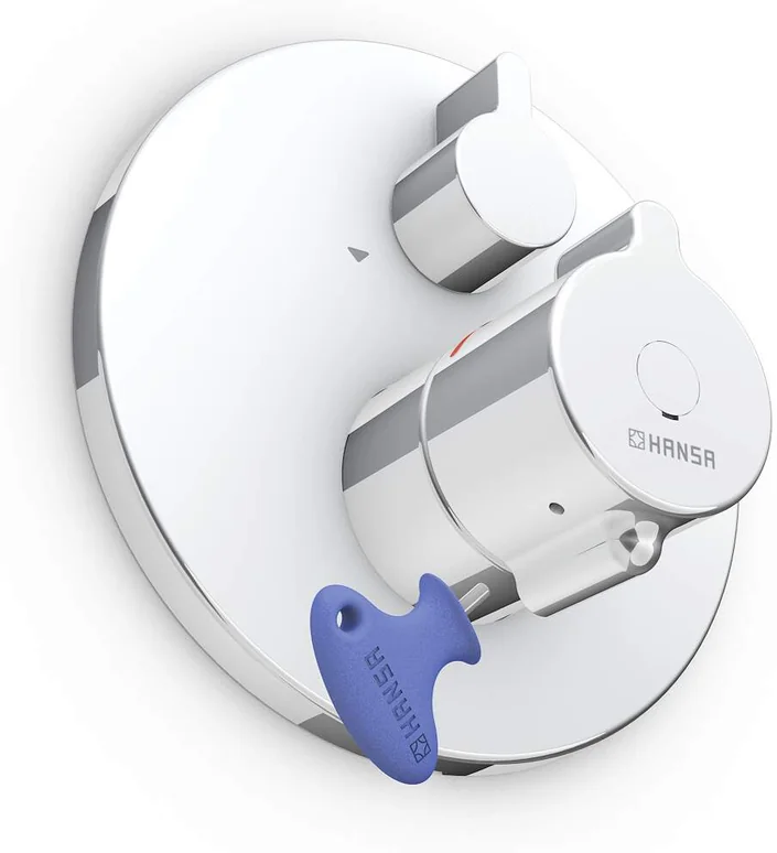 HansaCLINICA Wannen- und Brausearmatur Hansaclinica 2018, Fertigmontageset für Wanne/Brause mit Rosette rund Chrom