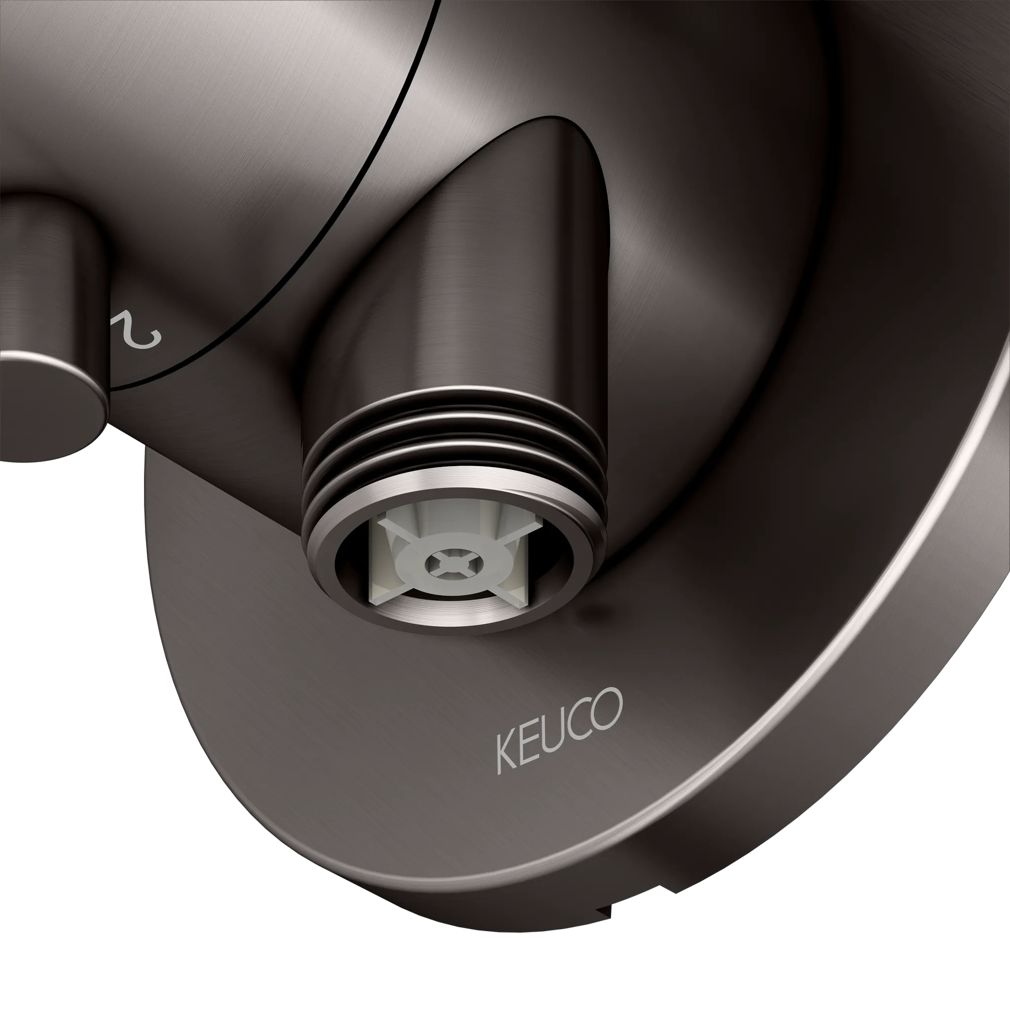 IXMO 2-Wege Umstellventil UP DN15 IXMO Comfort, rund Titanschwarz gebürstet