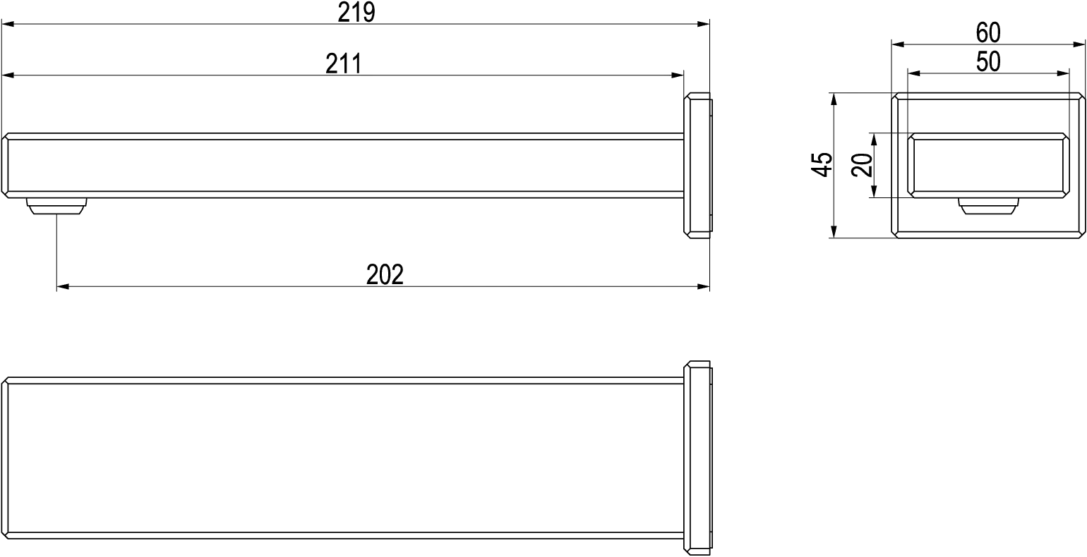 Badewannenauslauf „Mettlach“ 21,9 cm in Chrom Badewannenauslauf „Mettlach“ 21,9 cm in Chrom