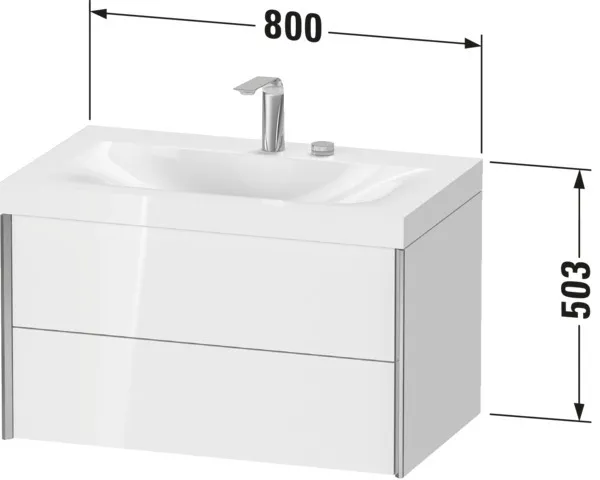 Duravit Waschtischunterschrank wandhängend „XViu“ 80 × 50,3 × 48 cm in Graphit Supermatt