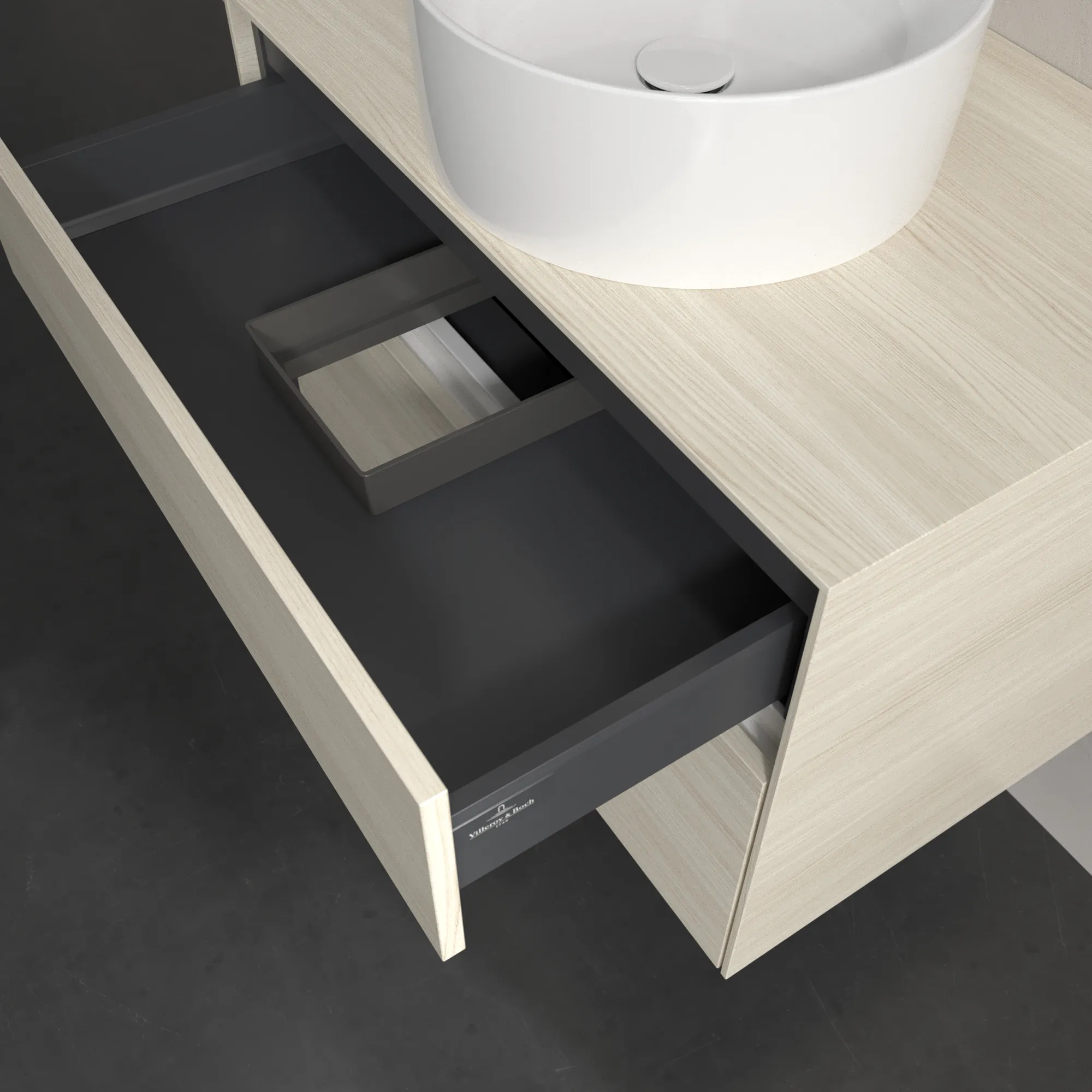 Villeroy & Boch Waschbeckenunterschrank Collaro C037B0, Eckig White Oak, 800x548x500mm, mit Beleuchtung und SoftClosing Villeroy & Boch Waschbeckenunterschrank Collaro C037B0, Eckig White Oak, 800x548x500mm, mit Beleuchtung und SoftClosing