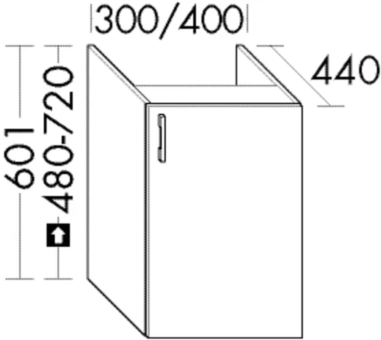 burgbad Waschtischunterschrank „Sys30“ 340 × 641 × 480 mm in Weiß Matt