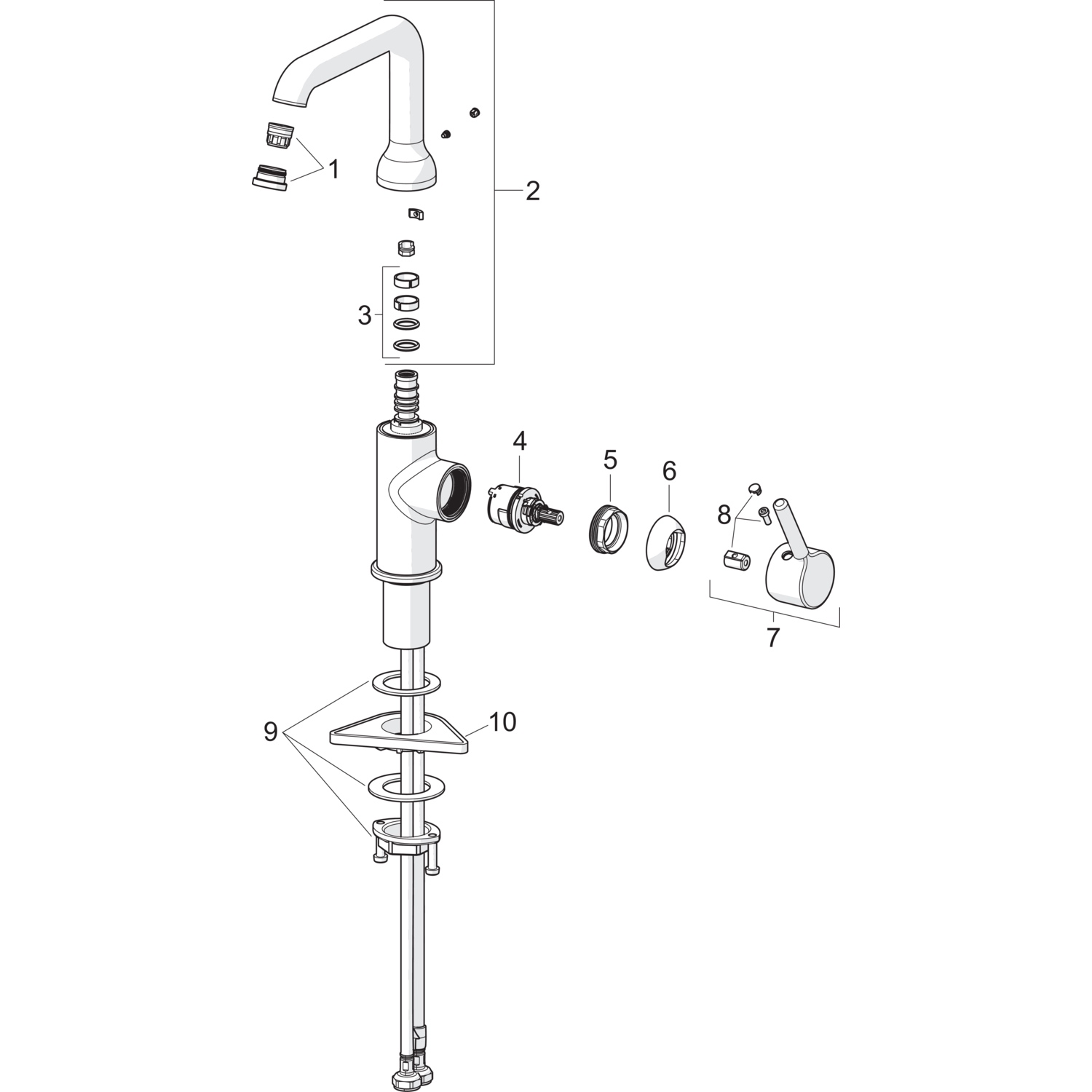 Einhand-Waschtischarmatur mit Zugstange „Vantis Style“ Ausladung 147 mm in Chrom Einhand-Waschtischarmatur mit Zugstange „Vantis Style“ Ausladung 147 mm in Chrom