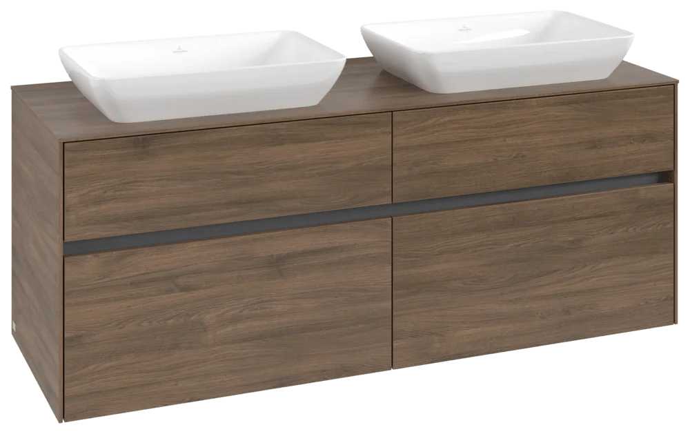 Villeroy & Boch Waschbeckenunterschrank Collaro Arizona Oak, 1400 x 500 mm, Höhe 548 mm, 4 Auszüge mit SoftClosing, für 2 Waschbecken Villeroy & Boch Waschbeckenunterschrank Collaro Arizona Oak, 1400 x 500 mm, Höhe 548 mm, 4 Auszüge mit SoftClosing, für 2 Waschbecken