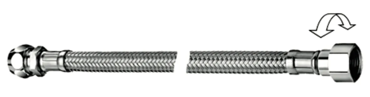 Schlauch Clean-Flex S, flexibel, lose verpackt, 500 mm, Zugfeste Messing-Konus-Quetschverschraubung Ø 10 mm (DN 10 G 3/8 AG), Überwurfmutter G 3/8 IG mit vormontierter Dichtung Schlauch Clean-Flex S, flexibel, lose verpackt, 500 mm, Zugfeste Messing-Konus-Quetschverschraubung Ø 10 mm (DN 10 G 3/8 AG), Überwurfmutter G 3/8 IG mit vormontierter Dichtung