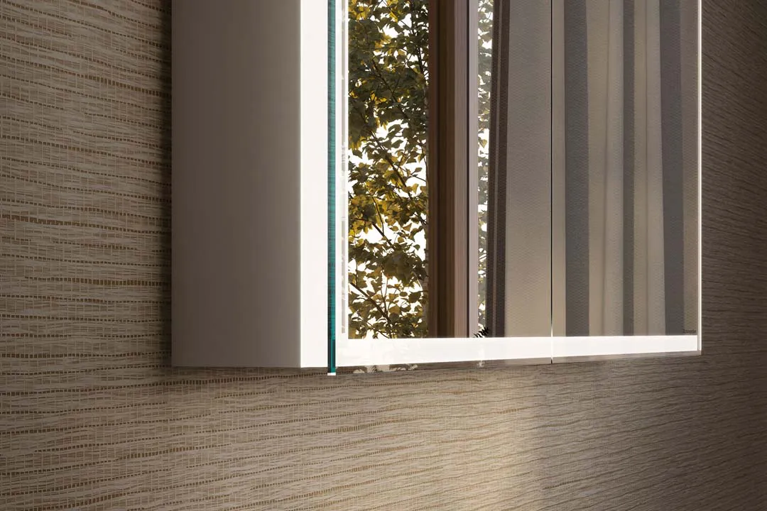 Schneider Spiegelschrank GLO1 50/1/D2W/R – Weißer LED-Spiegelschrank (513x736x136 mm), Schweizer Ausführung Schneider Spiegelschrank GLO1 50/1/D2W/R – Weißer LED-Spiegelschrank (513x736x136 mm), Schweizer Ausführung