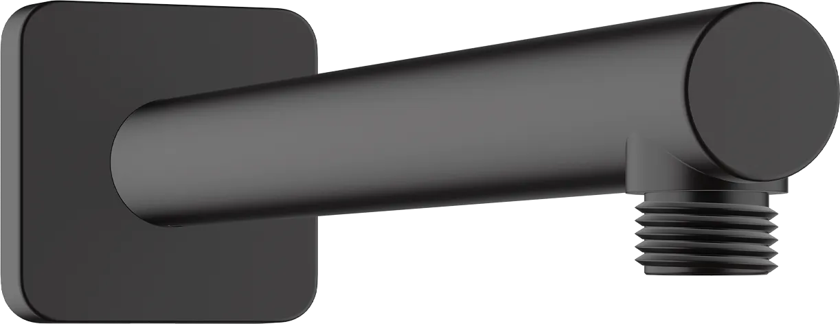Hansgrohe Brausearm Vernis Shape, 240 mm Länge, 90° Winkel, mattschwarz, Aufputzmontage, Messing, G 1/2 Anschluss