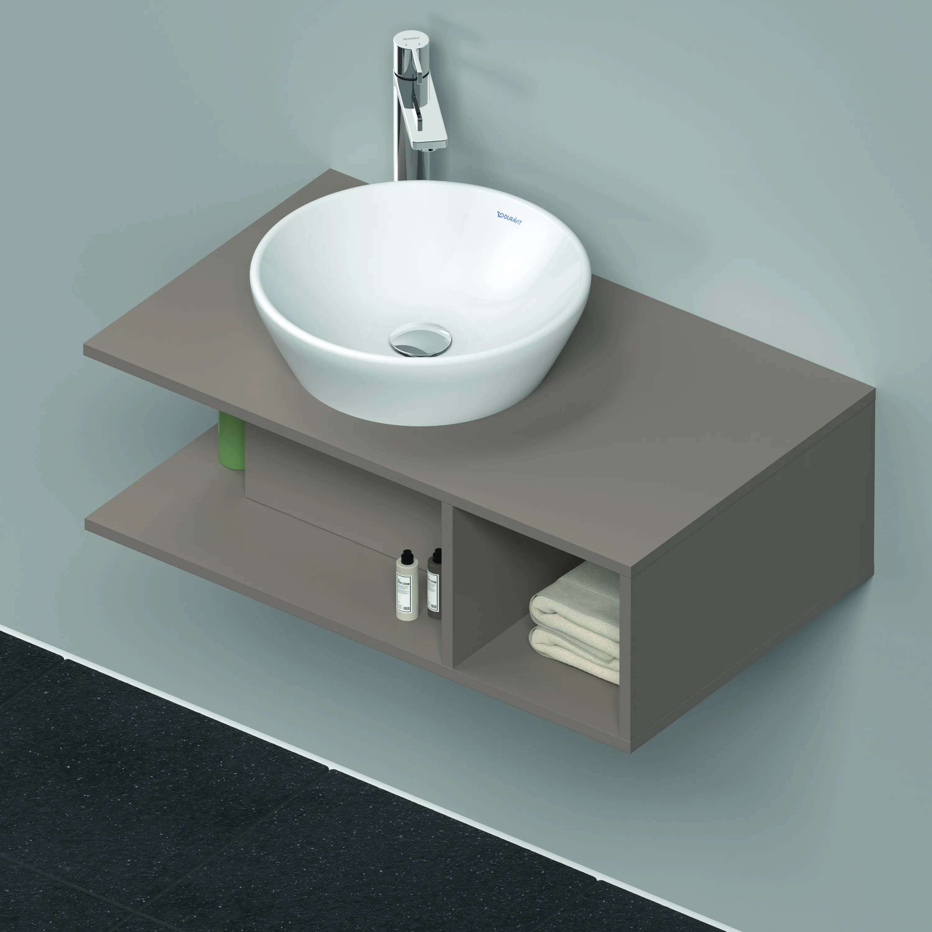 Duravit Waschtischunterschrank wandhängend „D-Neo“ 80 × 26 × 48 cm Basalt Matt Duravit Waschtischunterschrank wandhängend „D-Neo“ 80 × 26 × 48 cm Basalt Matt