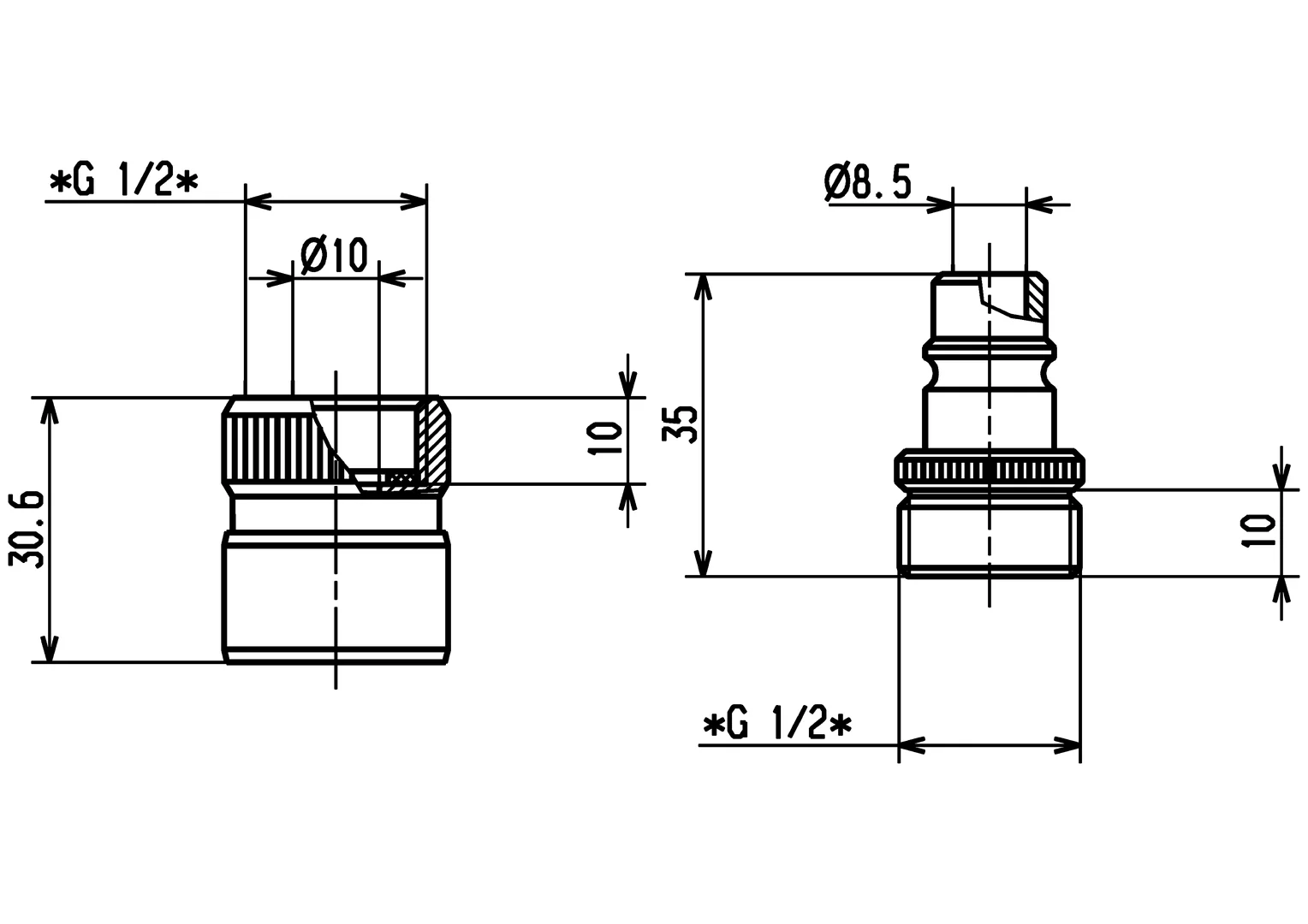 Hansa Hansajet Schnellverschluss Kupplung 0405 G1⁄2 DN15 Chrom