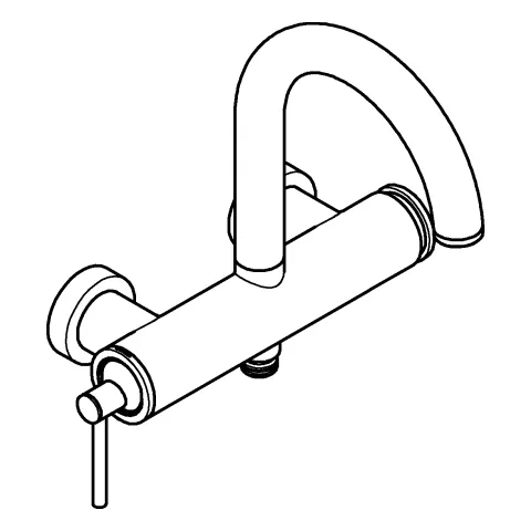 Einhand-Wannenbatterie Atrio 24367, Wandmontage, eigensicher, chrom Einhand-Wannenbatterie Atrio 24367, Wandmontage, eigensicher, chrom