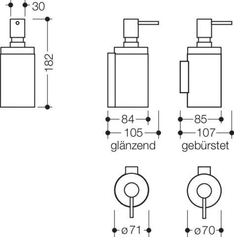 Seifenspender mit Halter des Systems 162, Halter aus Edelstahl, PVD, Seifenspender aus satiniertem Kristallglas, Pumpe aus Metall, Pumpenkopf weiß, Füllmenge ca. 200 ml, D: 70 mm, H: 182 mm, T: 85 mm, in Farbe CK (messing glänzend) Seifenspender mit Halter des Systems 162, Halter aus Edelstahl, PVD, Seifenspender aus satiniertem Kristallglas, Pumpe aus Metall, Pumpenkopf weiß, Füllmenge ca. 200 ml, D: 70 mm, H: 182 mm, T: 85 mm, in Farbe CK (messing glänzend)