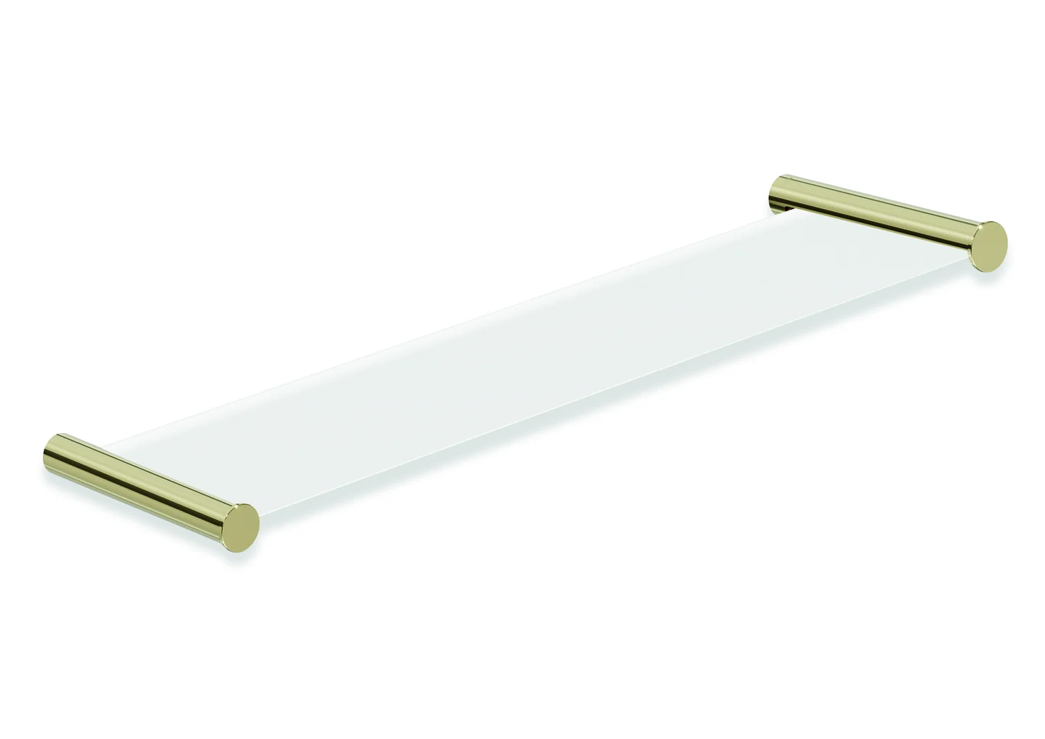 Ablage des Systems 162, Edelstahl, PVD, bestehend aus seitlichen Halteelementen und Ablagefläche aus Glas, 450 mm breit, 122 mm tief, in Farbe CK (Messing glänzend) Ablage des Systems 162, Edelstahl, PVD, bestehend aus seitlichen Halteelementen und Ablagefläche aus Glas, 450 mm breit, 122 mm tief, in Farbe CK (Messing glänzend)