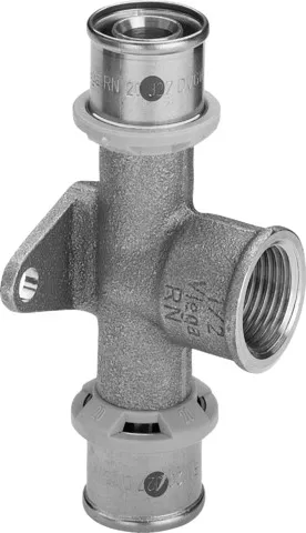 Viega „Sanfix P“ Wandscheiben- T-Stück mit 2 Muffen und Innengewinde 16 mm × 1/2″ × 16 mm Viega „Sanfix P“ Wandscheiben- T-Stück mit 2 Muffen und Innengewinde 16 mm × 1/2″ × 16 mm