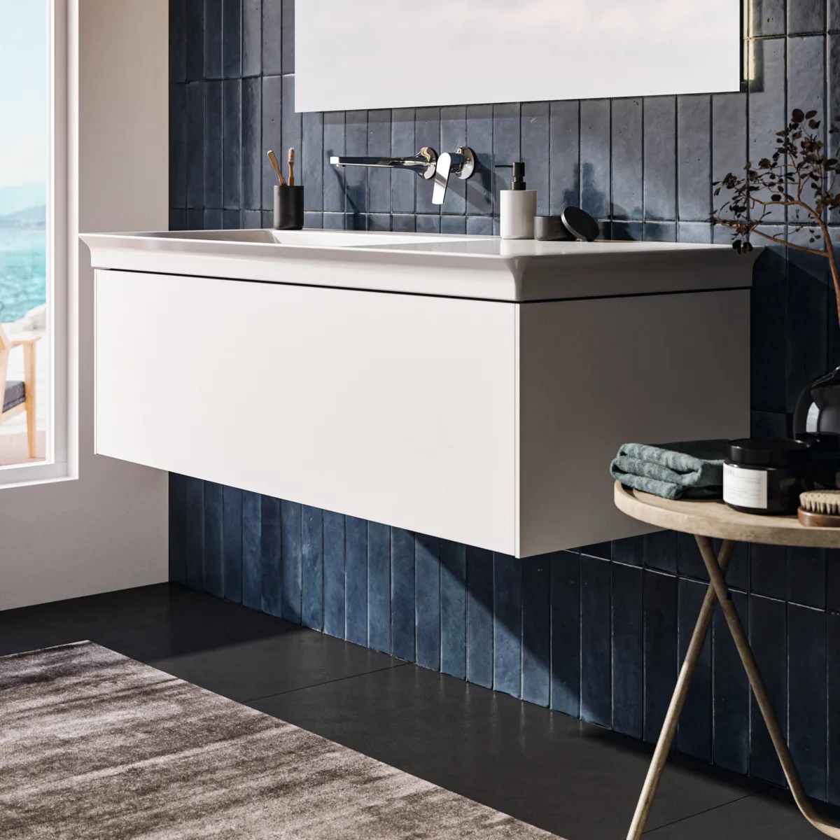 Ideal Standard Waschtischunterschrank „Conca“ 120 × 37 × 50,5 cm Weiß matt lackiert Ideal Standard Waschtischunterschrank „Conca“ 120 × 37 × 50,5 cm Weiß matt lackiert