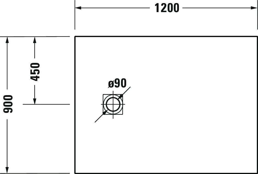 Duravit rechteck Duschwanne „Sustano“ 120 × 90 cm in Weiß