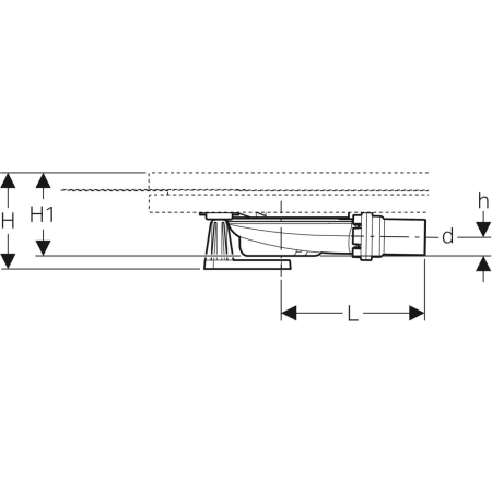Duschwannenablauf mit sechs Füßen, für Setaplano Duschfläche, Sperrwasserhöhe 30 mm