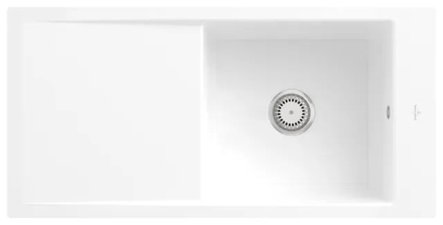 Villeroy & Boch flächenbündiges Küchenspülbecken „Timeline“ 60 flat 965 × 475 × 220 mm in Weiß Alpin