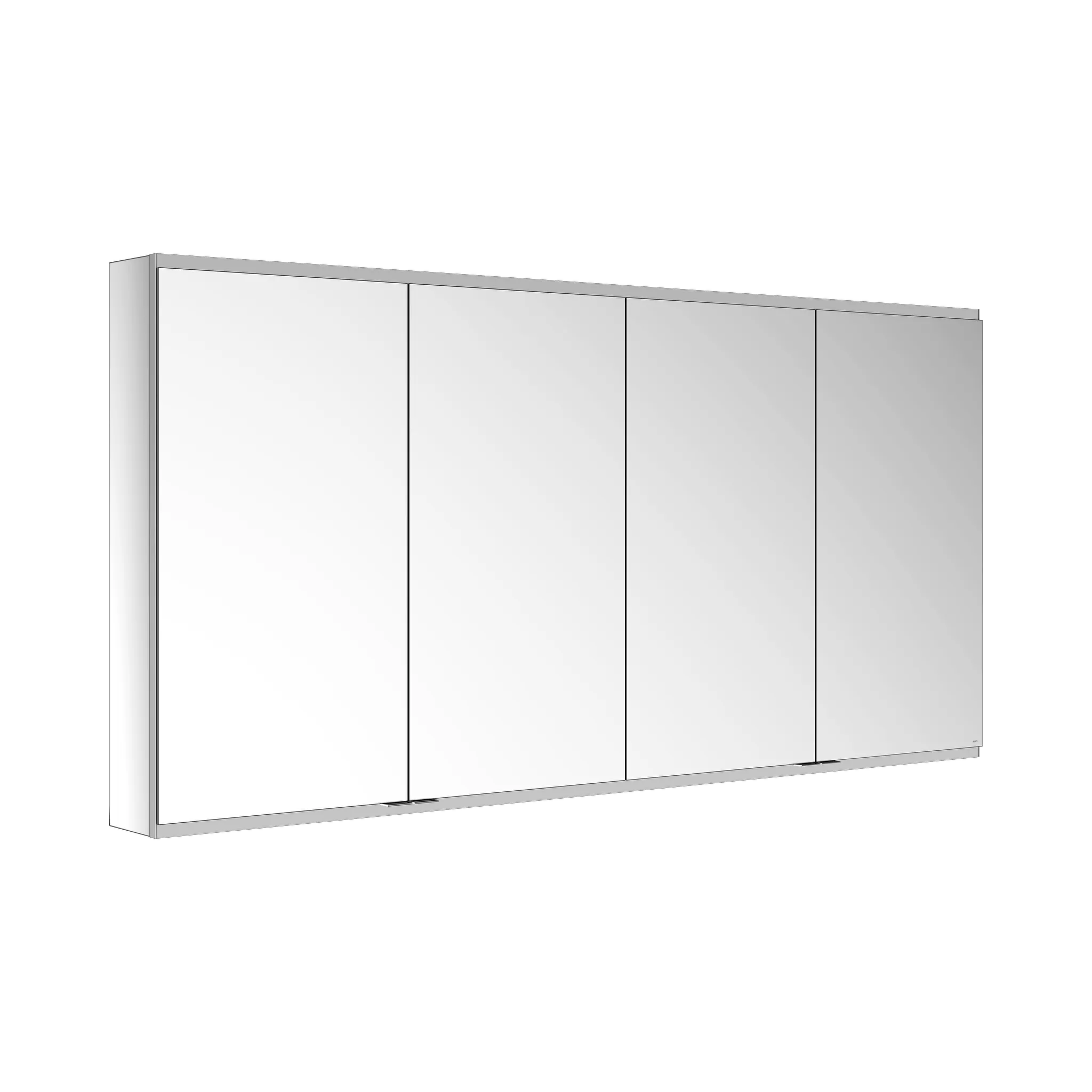 KEUCO Wandvorbau Spiegelschrank 4-türig „Royal Modular 2.0“ in Silber (eloxiert), Aufputz, ohne Beleuchtung, mit Steckdosen 1900 × 900 × 160 mm