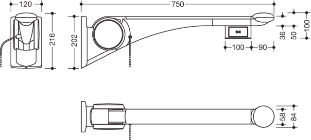 HEWI Stützklappgriff „Serie 802 LifeSystem“