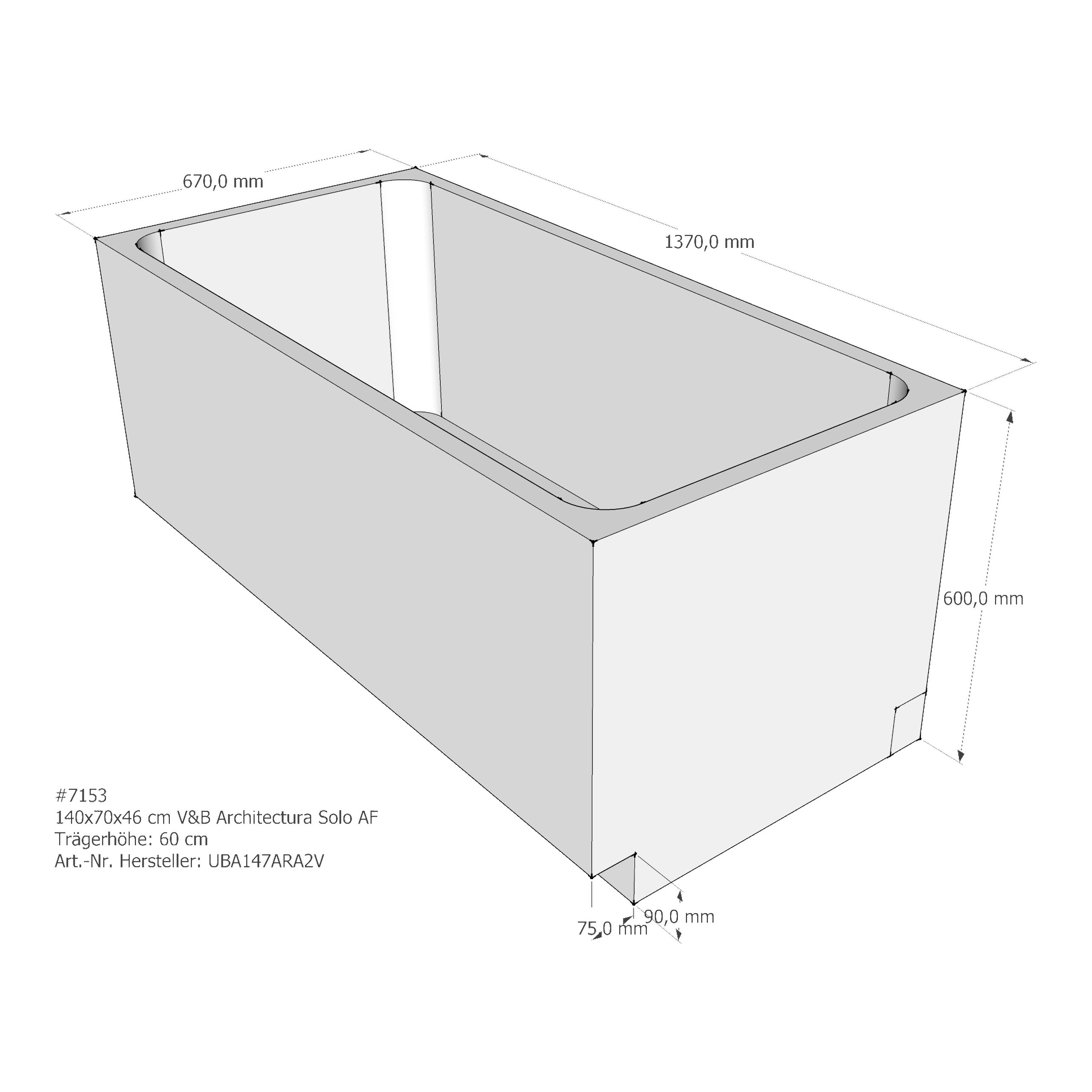 Badewannenträger für Villeroy & Boch Architectura 140 × 70 × 46 cm Badewannenträger für Villeroy & Boch Architectura 140 × 70 × 46 cm