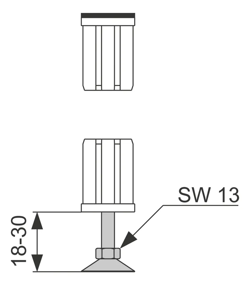 TECEprofil Einsteckfuß für Wannenträger u. Verkleidungsysteme TECEprofil Einsteckfuß für Wannenträger u. Verkleidungsysteme