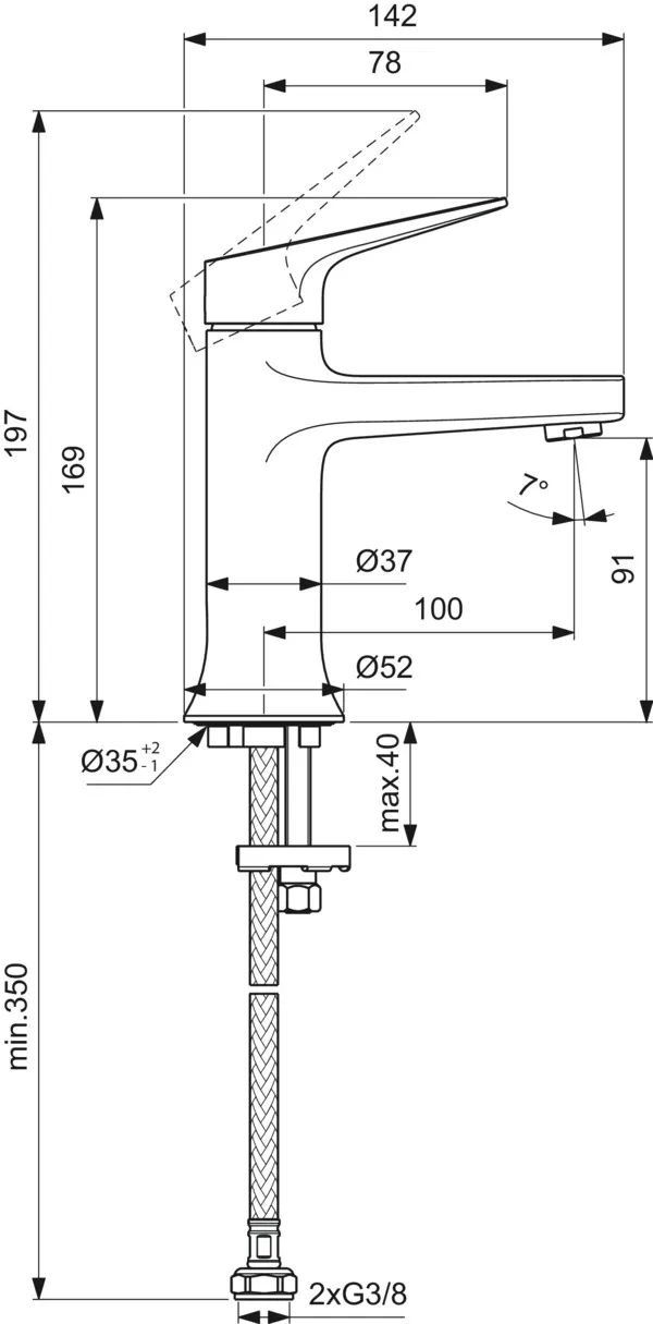 Waschtischarmatur La Dolce Vita ohne Ablaufgarnitur Brushed Gold Waschtischarmatur La Dolce Vita ohne Ablaufgarnitur Brushed Gold