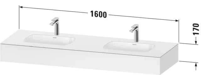 Einbauwaschtisch mit Konsole „Qatego“ 160 × 55 × 17 cm