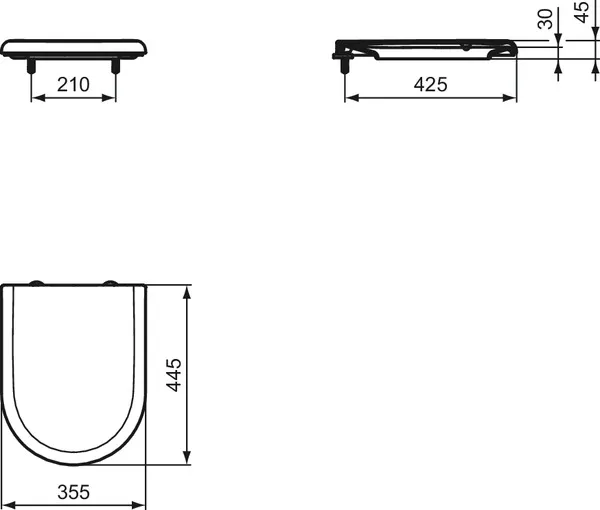 Ideal Standard WC-Sitz Clodia, weiß, Wrapover-Sitz, 355 x 445 x 45 mm Ideal Standard WC-Sitz Clodia, weiß, Wrapover-Sitz, 355 x 445 x 45 mm