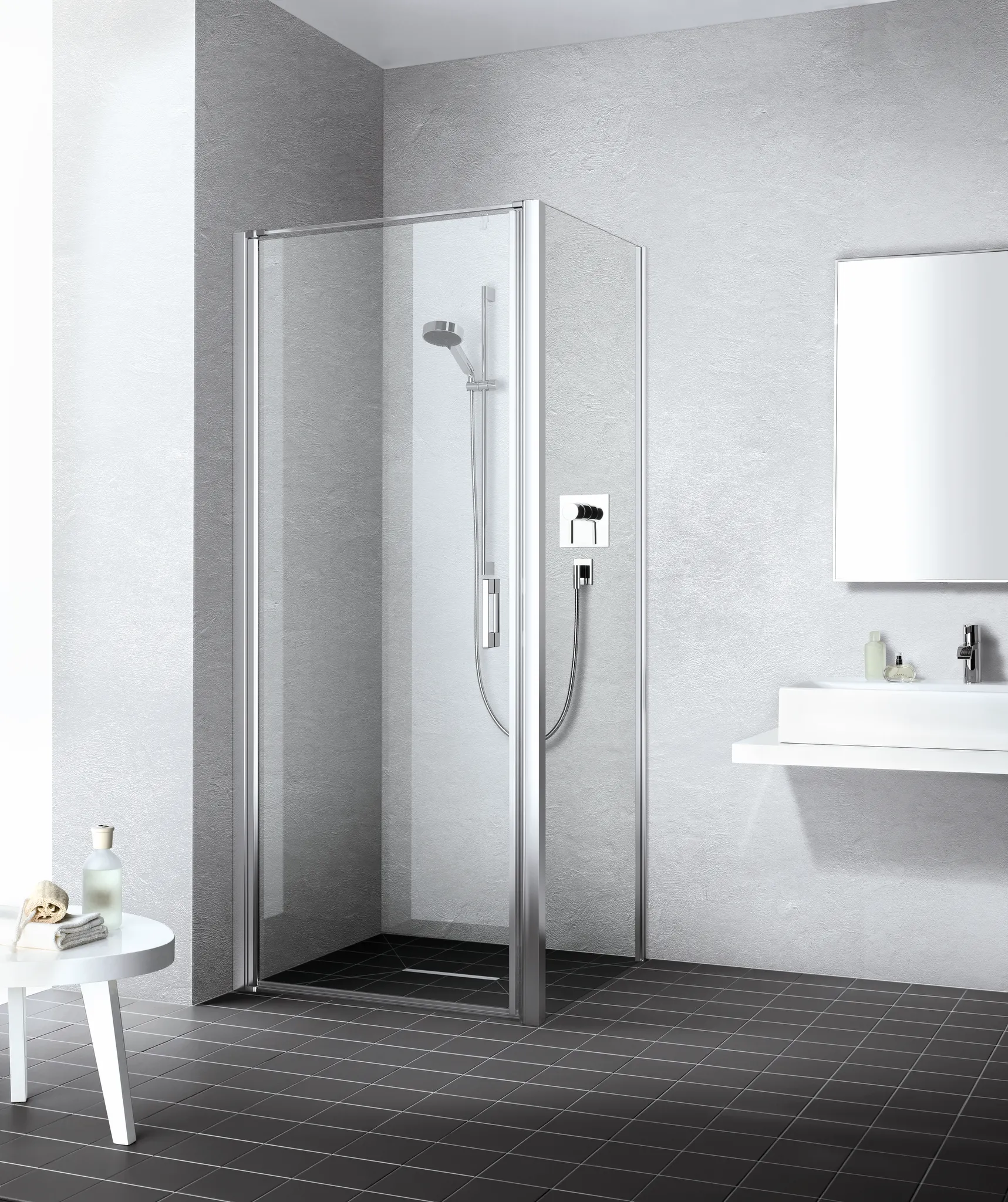 Kermi Duschtür Pendeltür 1-flügelig links für Nische und Ecke „LIGA“ 200 cm Glas Klar, Profile Silber Mattglanz, Drehtür einteilig Kermi Duschtür Pendeltür 1-flügelig links für Nische und Ecke „LIGA“ 200 cm Glas Klar, Profile Silber Mattglanz, Drehtür einteilig