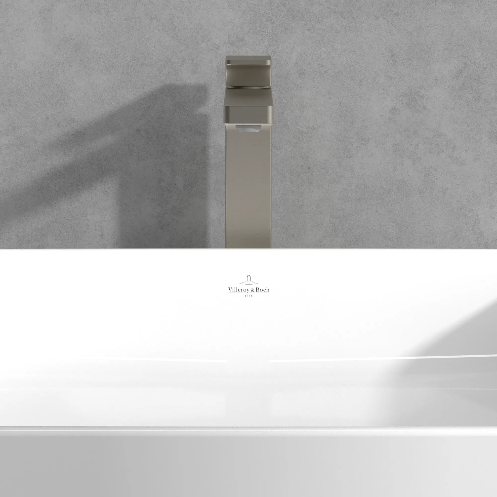 Villeroy & Boch Architectura Square Einhebel-Waschtischarmatur erhöhter Montage, Brushed Nickel Matt, 306 mm Höhe, 50 x 211 mm Maße Villeroy & Boch Architectura Square Einhebel-Waschtischarmatur erhöhter Montage, Brushed Nickel Matt, 306 mm Höhe, 50 x 211 mm Maße