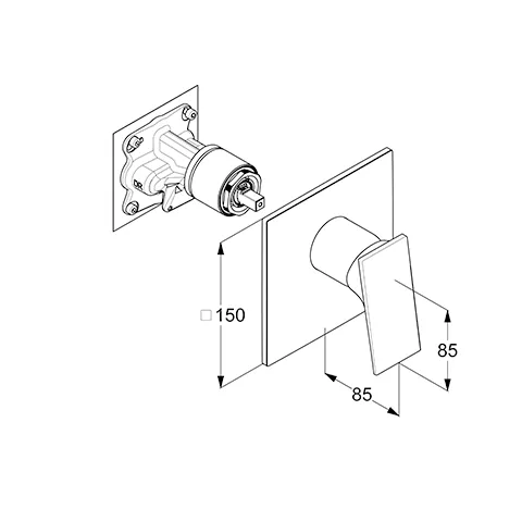 Kludi DECUS UP-Brause-EHM, Feinbau-Set mit Funktionseinheit Brushed Gold Kludi DECUS UP-Brause-EHM, Feinbau-Set mit Funktionseinheit Brushed Gold