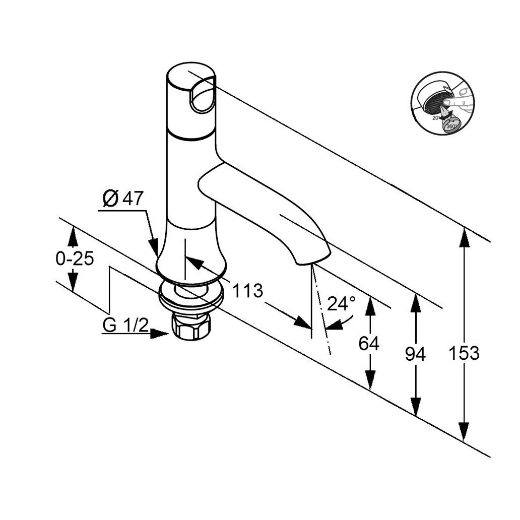 Standventil DN 15 chrom Standventil DN 15 chrom