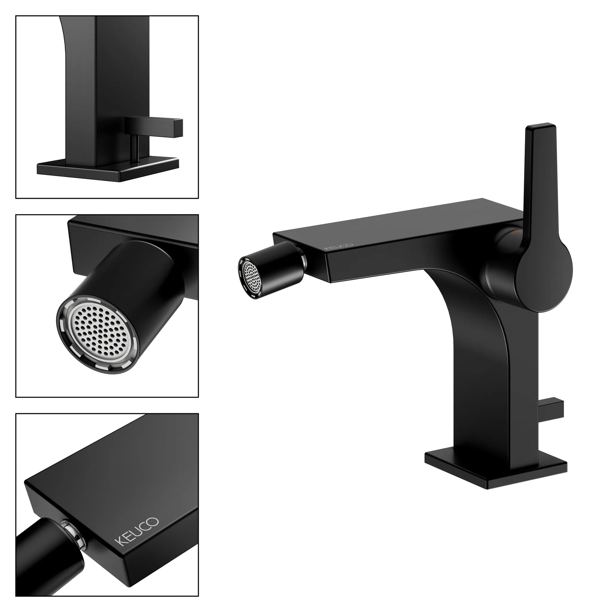 Einhebel-Bidetmischer E11 51109, m.Ablaufgarnitur, schwarz-matt Einhebel-Bidetmischer E11 51109, m.Ablaufgarnitur, schwarz-matt