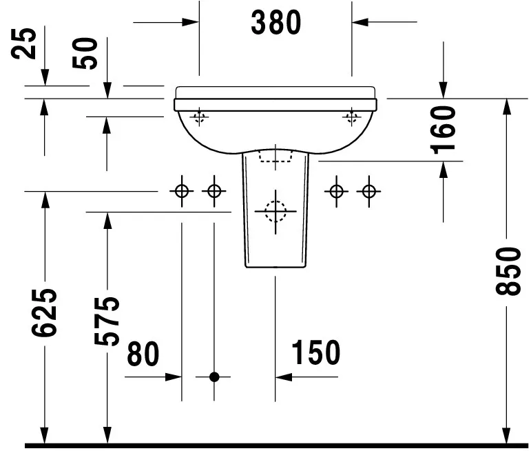 Wandwaschtisch „Starck 3“, mit Überlauf Wandwaschtisch „Starck 3“, mit Überlauf