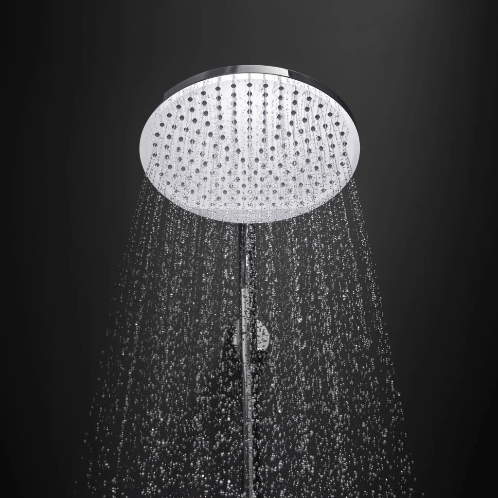 Hansgrohe Crometta S Showerpipe 240 chrom - 1-Jet mit Thermostat, Aufputzinstallation, DN15, 350 mm Brausearmlänge