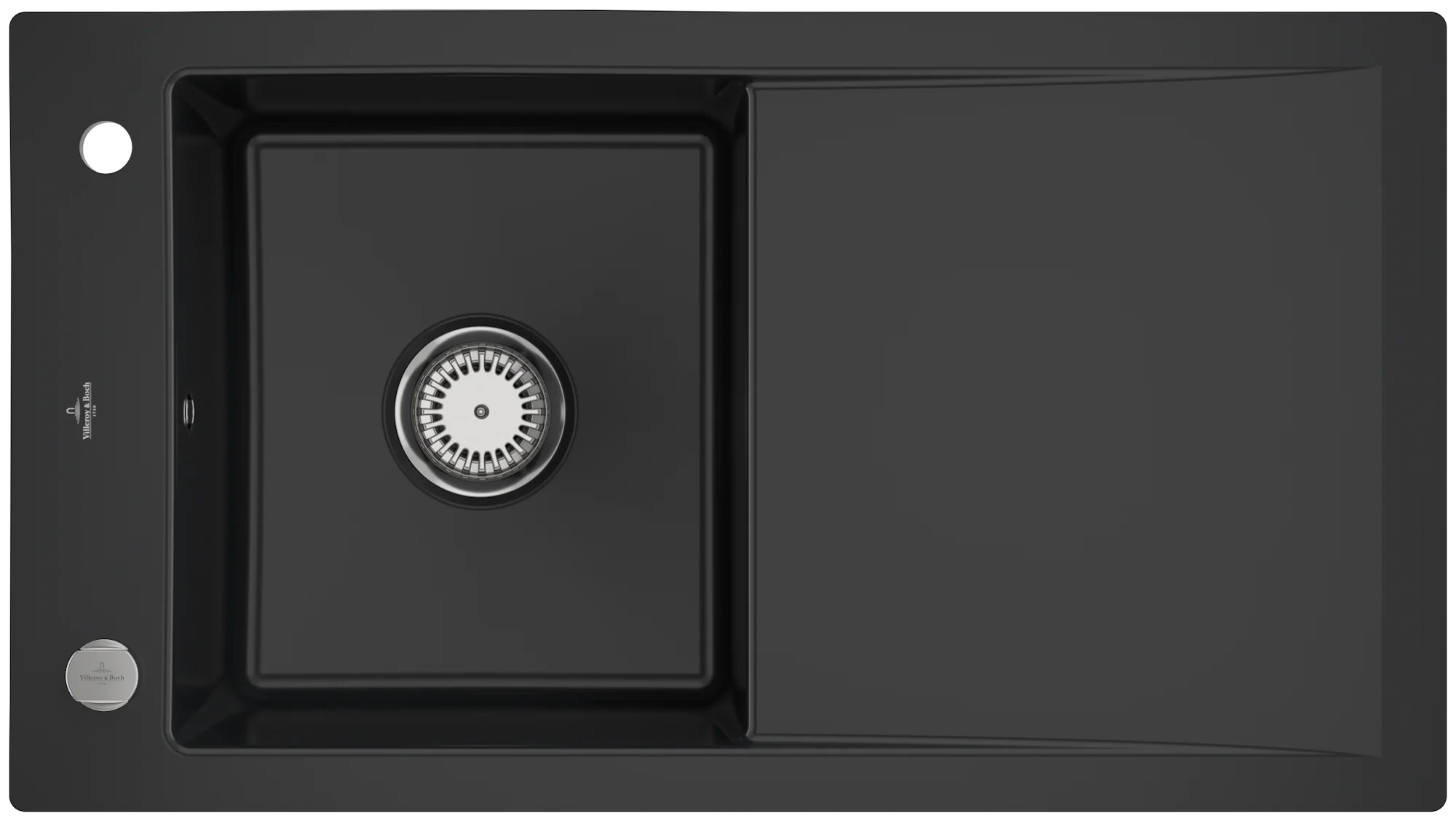 Villeroy & Boch flächenbündige Spüle Timeline 50 flat, Rechteck, Pure Black, 865x475 mm, Höhe 220 mm, Innentiefe 200 mm